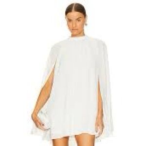 Amanda Uprichard Chic White Cape Mini Dress